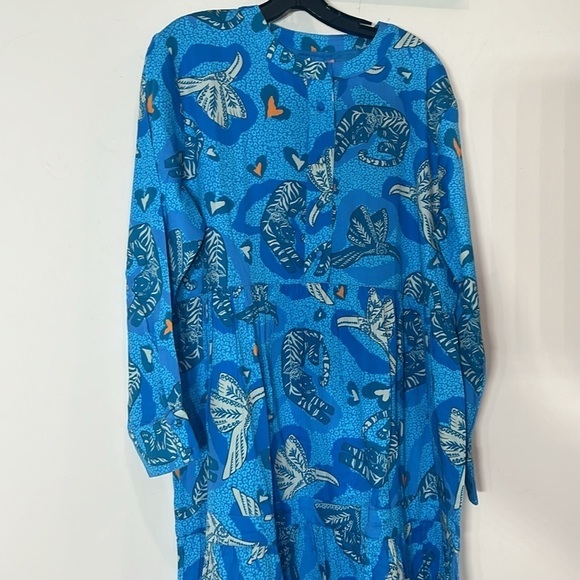 Brand new BRITTON COURT Jungle Safari blue print maxi DRESS size medium women’s - Picture 4 of 9
